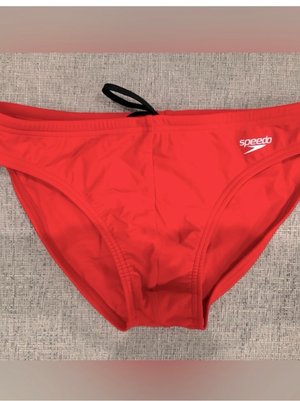 Speedo Red Men's Swim Briefs with Black Drawcord
